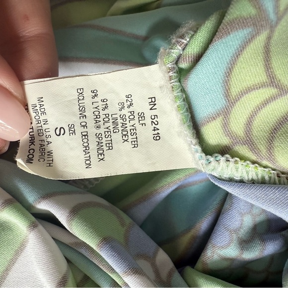 TRINA TURK Vibrant Abstract Print Racerback Maxi Dress Green Blue Small S - Picture 6 of 8
